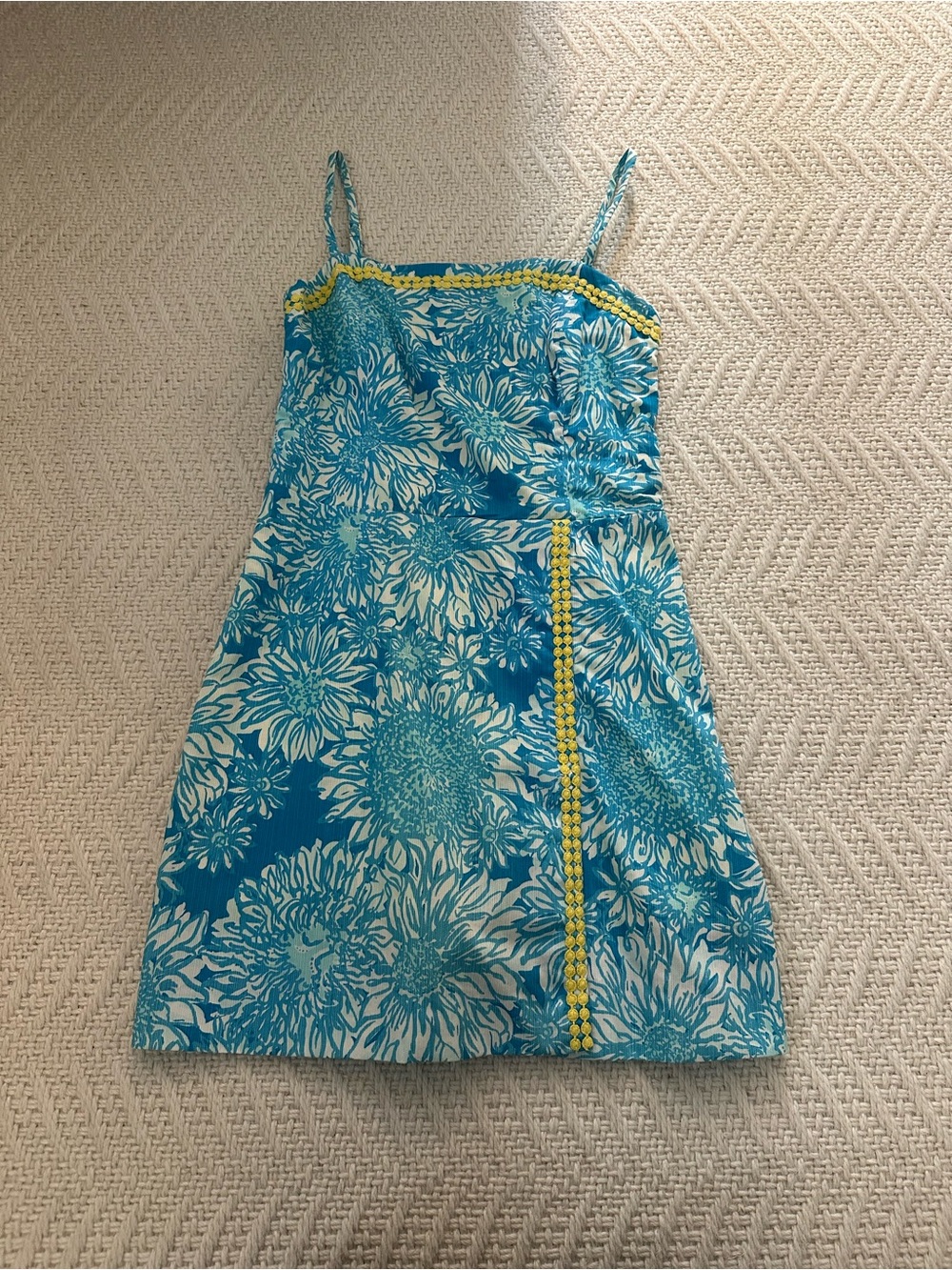 Lilly Pulitzer Blue, White & Yellow Floral Sleeveless Romper